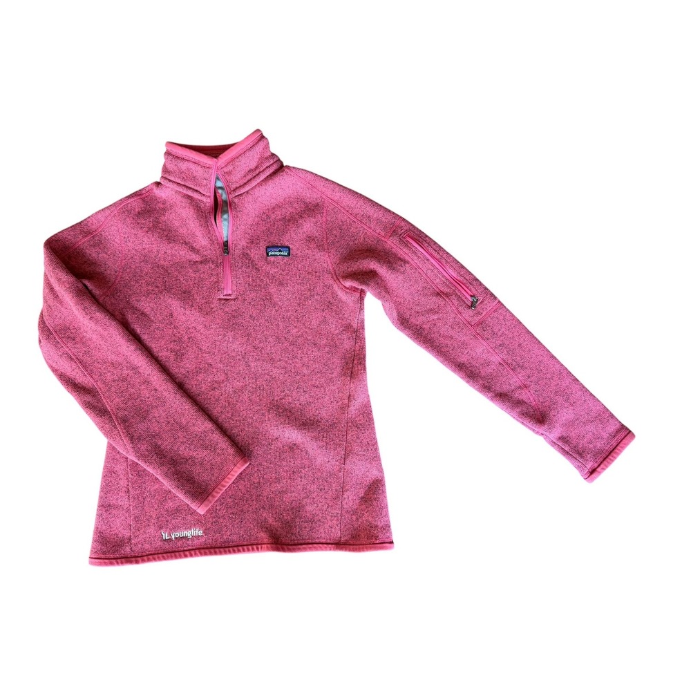 Patagonia Better Sweater Womens Small Pink 1/4 Zip Fleece Pullover Young Life - Picture 2 of 13